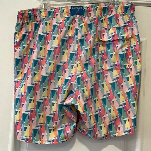 Michael’s Swim Shorts Trunks Size Extra Large Colorful Sailboats Made In USA - Picture 2 of 10
